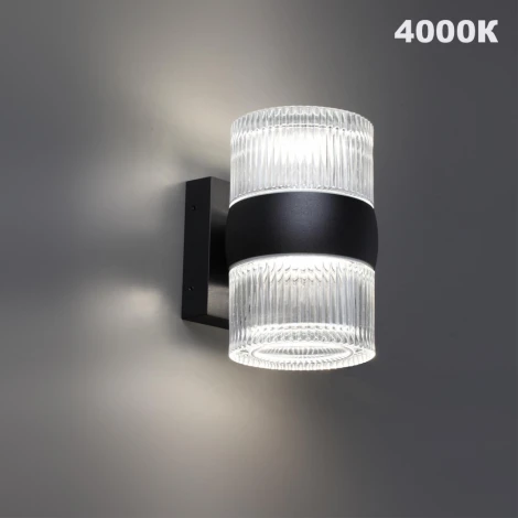 Настенный уличный светильник Novotech Estima 359718 черный с переключателем цв. температуры IP65 LED 16W 100-240V 2700К/3200К/4000К