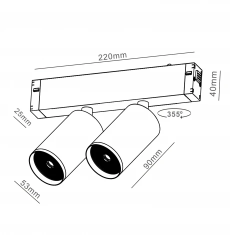 Трековый светильник однофазный Imex Smart Line 220В GU10 2х10Вт белый IL.0050.5011-GU10-WH