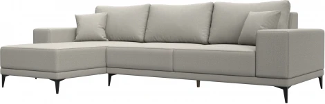 Диван угловой Льюес левый (Бежевый/Рогожка) Лига Диванов арт.125484L