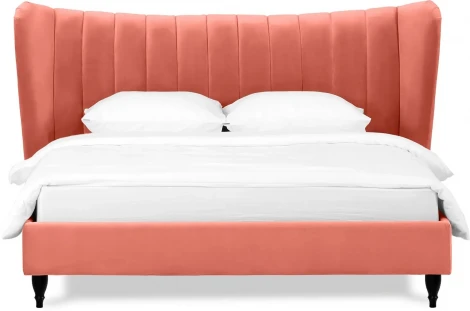 Кровать Queen II Agata L ОГОГО (арт.574722), (Ткань/Оранжевый)