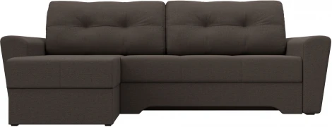 Диван угловой Амстердам левый угол (Коричневый/Рогожка) Лига Диванов арт.122764L