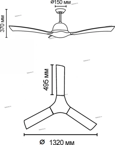 Вентилятор потолочный с пультом управления Faro Lakki, 3 лопасти, белый