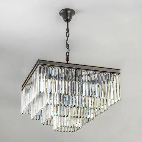 Подвесная люстра ярусная каскадная Citilux Мартин CL332241 (220V, хрусталь, на цепи)