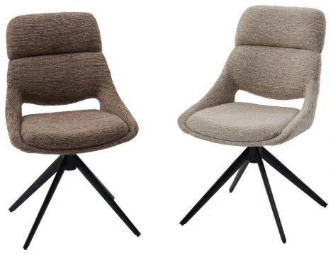 Стул АНДЕРС (ANDERS) 360 град., цвет КОРИЧНЕВЫЙ EYELASH-171 фактурный шенилл/ ЧЕРНЫЙ каркас, ®DISAUR M-City 64831