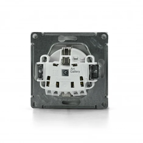 Розетка с заземлением, шторками и крышкой (лотос) Systeme Electric GAL001346S