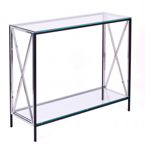 Консольный стол AllConsoles 1031-CB_S clear черный муар, серебряный