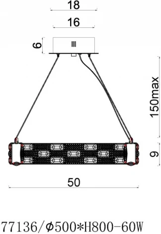 Подвесная люстра Fluorite Festo FL1052-6P (LED, 220V, на тросе, кольцо)