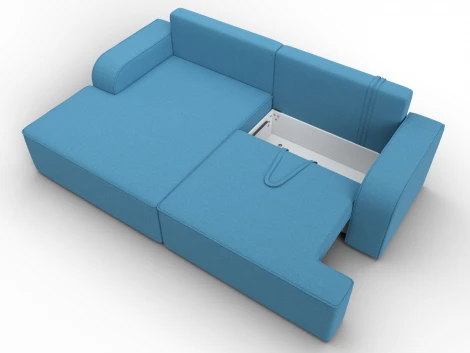 Диван угловой Лига-120 угол левый (ДСП,Брус,Фанера,ЛДС,Рогожка/Голубой) Лига Диванов 137286L