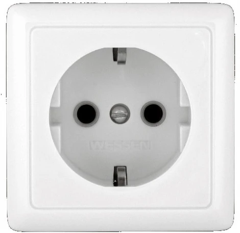 Розетка накладная с заземлением (белый) Systeme Electric HIT RA16-133-B