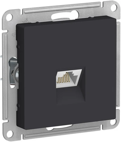 Розетка встраиваемая Ethernet RJ-45 (карбон) Systeme Electric AtlasDesign ATN001083