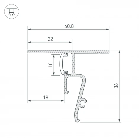 Профиль STRETCH-SHADOW-CEIL-2000 BLACK (A2-CONTOUR-PRO) (Arlight, Алюминий) 040703