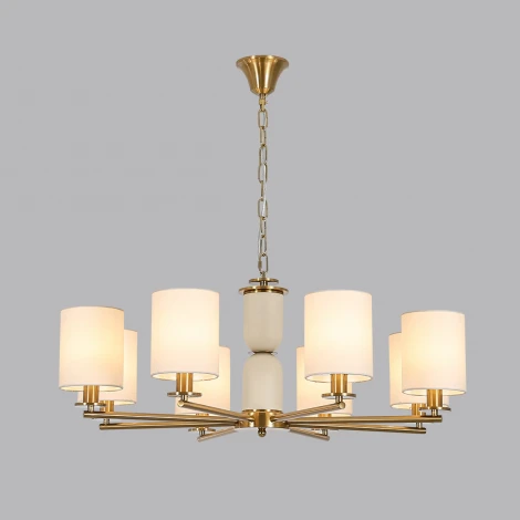 Подвесная люстра Lumion Eclate 8412/8 латунь/белый, металл/текстиль Е14 8*40W 220V