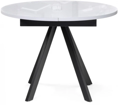Стеклянный стол Woodville Трейси 110(150)х100х75 белый / черный 516562