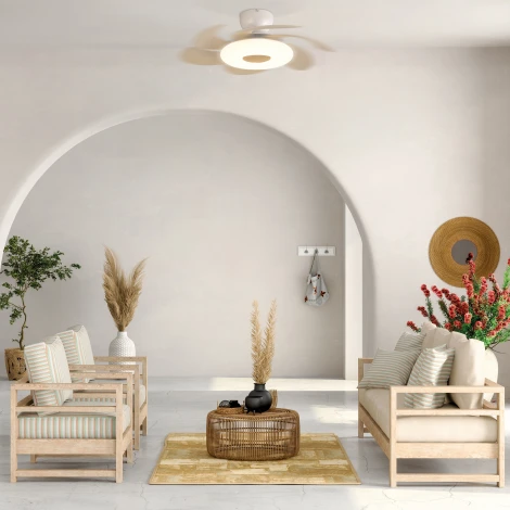 Люстра потолочная-вентилятор с ПДУ Mantra Flower 8704 (регулировка яркости, LED, 220V, вертолет)