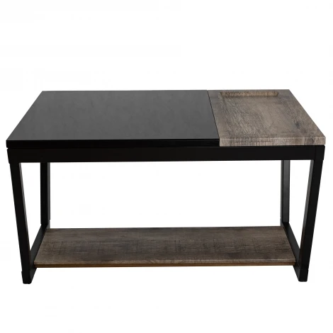 Стол журнальный BeautyStyle 31 дуб крымский состаренный/венге/стекло черное Mebelik 009360