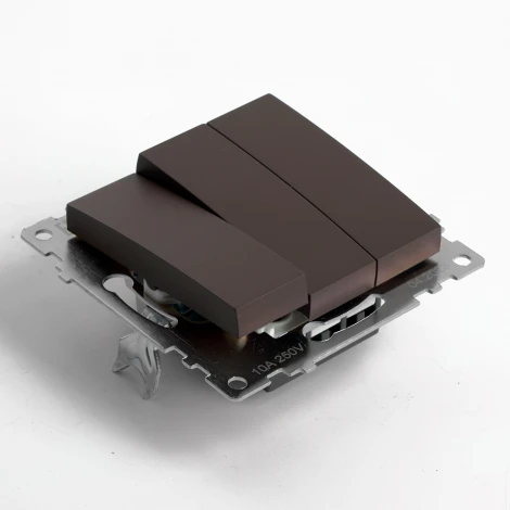 Выключатель трехклавишный (коричневый) Stekker Катрин 49175