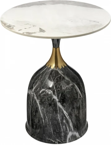 Кофейный столик Stupa диам.40см x 54см, серый мрамор, металл, керамика Bradexhome арт.FR 1034