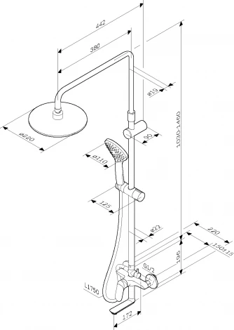 Душевая стойка AM.PM Sunny F0785C900