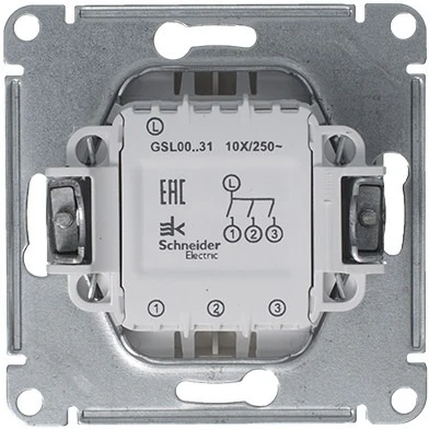 Выключатель встраиваемый трехклавишный (платина) Systeme Electric Glossa GSL001231