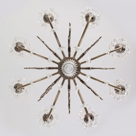 Подвесная люстра Eurosvet 3281 3281/8 античная бронза / прозрачный хрусталь (220V, хрусталь Strotskis, на цепи, подсвечник, свеча)