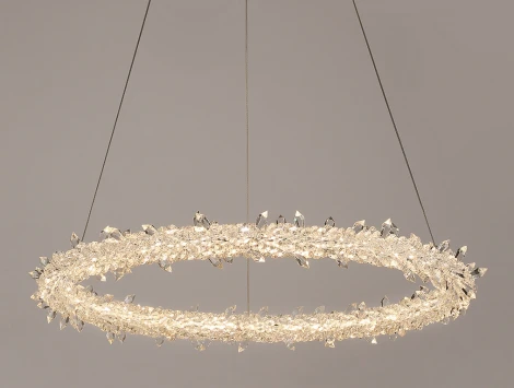 Подвесной светильник Newport 8280 8281/600 (LED, 220V, хрусталь, на тросе, кольцо)