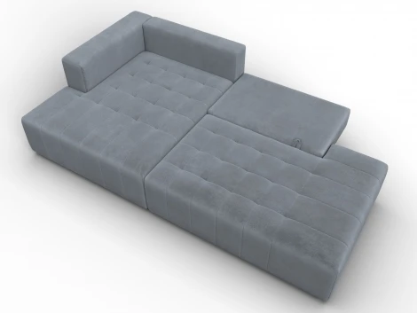 Диван угловой Лига-103 НПБ угол левый (ДСП,Брус,Фанера,Велюр/Серый) Лига Диванов 134807L