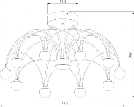 Потолочная люстра на штанге Eurosvet Ragno 90031/10 LED золото (220V, шарики)