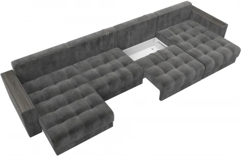 Диван П-образный с декором Лига-049 НПБ Лонг Лига Диванов (Велюр) арт.128576