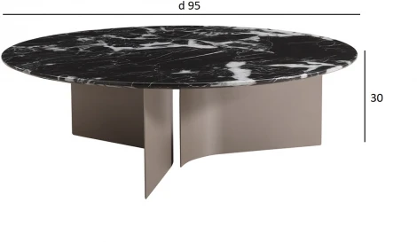 Стол журнальный черный d95*30см Garda Decor арт.57EL-10310