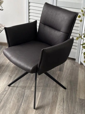 Стул DEAN 360 град.поворот. Темно-серый  экокожа  Maison 99# / Черный, ®DISAUR (арт.621M05774)