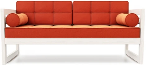 Диван Arsko прямой Сега Б беленый дуб велюр оранжевый
