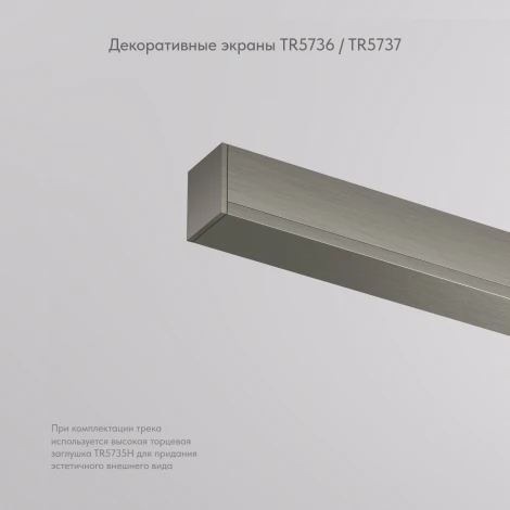 Декоративная заглушка желоба трека Denkirs Shine Base TR5737-DN темный никель, алюминий