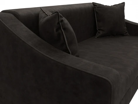 Диван прямой Лига-071 (ЛДСП,Брус,Фанера/Дерево/Велюр/Коричневый) Лига Диванов 129782