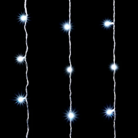 Гирлянда Занавес Облегченный 2 x 3 м Белый с Мерцанием Белого Диода 220В, 600 LED, Провод Прозрачный ПВХ, IP54