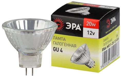 Лампочка галогеновая GU4 20W ЭРА GU4-MR11-20W-12V-30CL