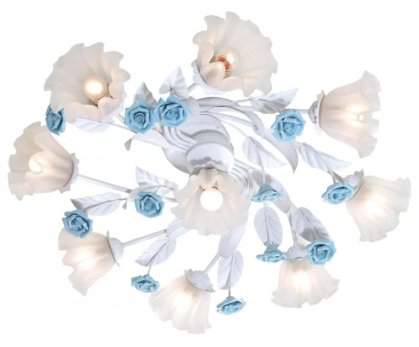 Потолочная люстра Lucia Tucci Fiori Di Rose 112.8.1 (220V, муранское стекло, цветы, ветки, розы)