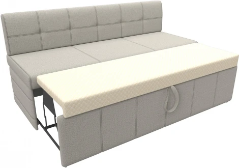 Диван кухонный прямой Лео (Бежевый/Рогожка) Лига Диванов арт.123857