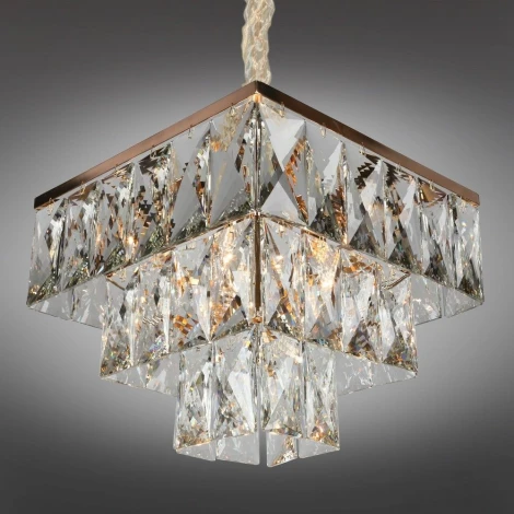 Подвесная люстра ярусная Omnilux 726 OML-72603-06 (220V, хрусталь, на цепи)