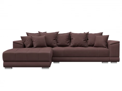Диван угловой НордСтар левый угол (ДСП,Брус/Пластик/Замша/Бордовый) Лига Диванов 128210L