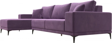 Диван угловой Льюес левый (Сиреневый/Микровельвет) Лига Диванов арт.122406L