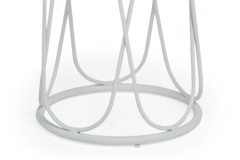 "Перу" журнальный стол из HPL круглый Ø40 H55, каркас из алюминия белый (RAL 9016) муар, цвет столешницы "серый мрамор" 4SIS D3102H-D40-Al-PER(Ral9016Mua)-4sis