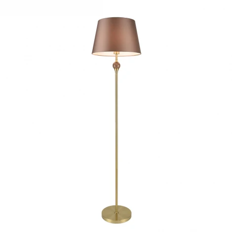 Торшер Lumion Eletra 8417/1F латунь/коричневый, металл/стекло/текстиль Е27 60W 220V