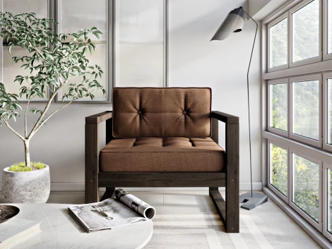 Кресло Arsko Астер венге коричневая рогожка