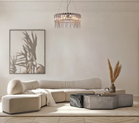 Подвесная люстра Maytoni Hail MOD097PL-08CH (220V, хрусталь, подвески, на тросе, круглые)