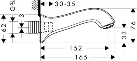 Излив Hansgrohe Metris classic 13413000 для ванны