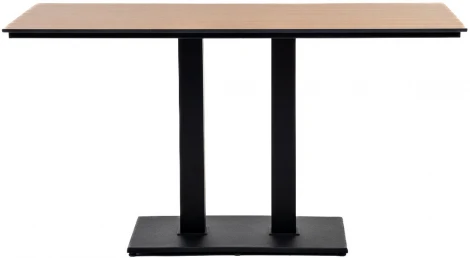 "Каффе" обеденный стол из HPL 140х70см, цвет "дуб", подстолье двойное черное чугун 4SIS арт.УТ-00008577