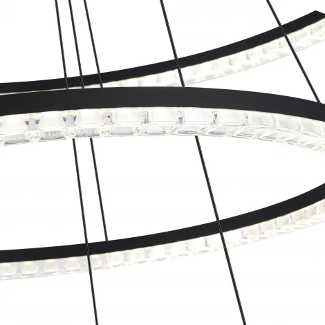 Подвесной светильник ярусный ST Luce SL1018 SL1018.403.03 черный/прозрачный LED 3*130W 4000K (220V, на тросе, кольцо)