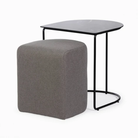 Кофейный столик с пуфом Eglens 44х42 COSMO арт.CT-0086A+LC-882B
