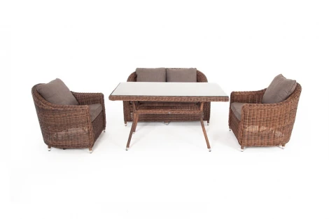 "Кон Панна" обеденная группа плетеная, цвет коричневый 4SIS арт.УТ-00002188