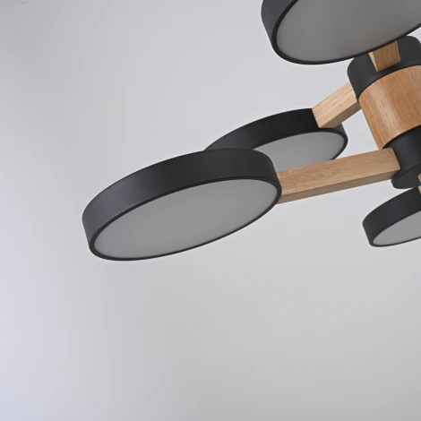 Потолочная люстра Wi-Fi на штанге Turna Dbl L6 Black By ImperiumLoft Turna-Dbl01 (LED, 220V, голосовое управление, умный дом - Алиса)